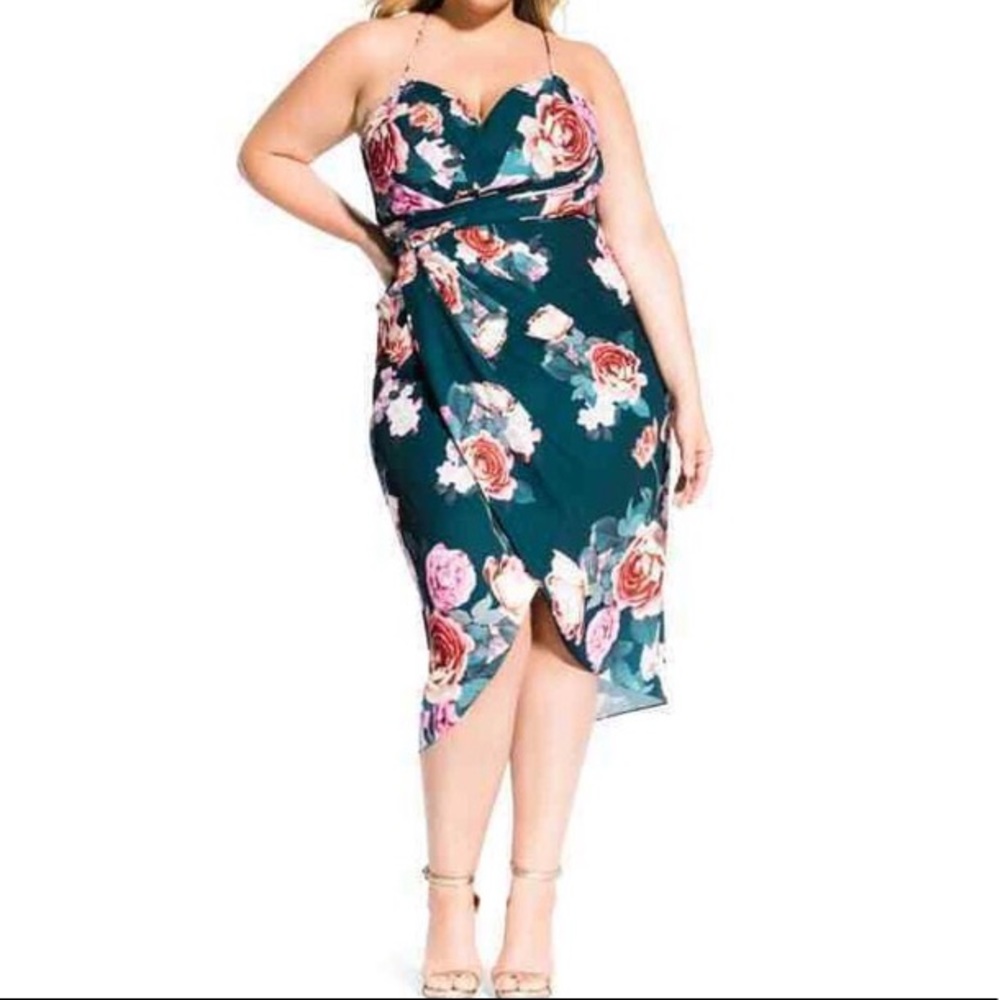 City Chic Floral Burst Crossback Dress XL / 22